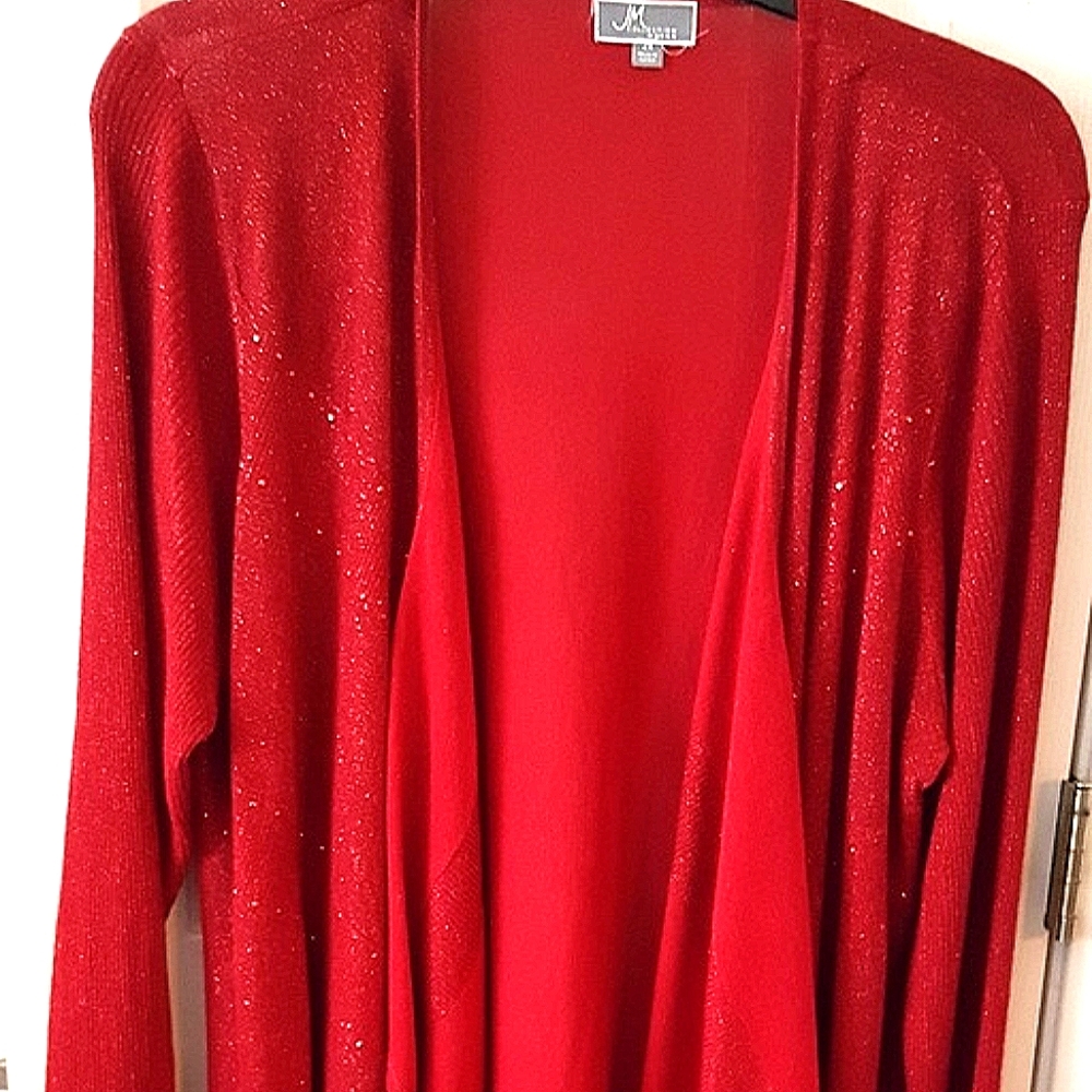 JM Collection Red "Sparkly" Sweater, NWOT